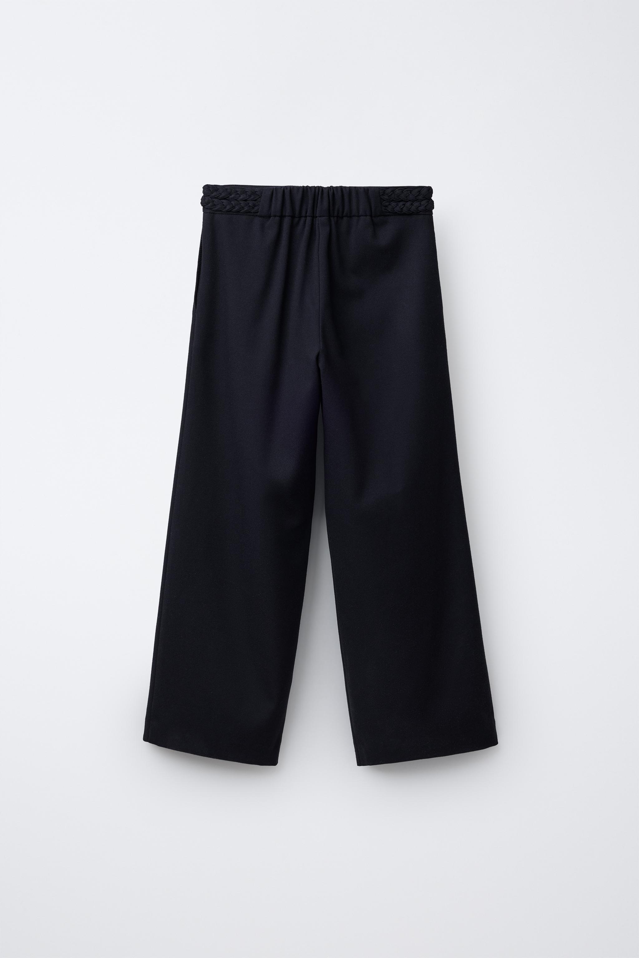 WIDE LEG PANTS WITH BRAIDED DETAIL